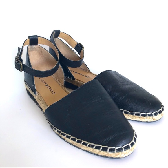 Lucky Brand Shoes - 🖤 Lucky Black Leather Reniya Espadrilles 🖤